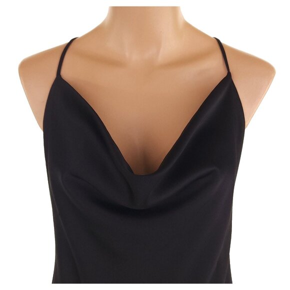 Halston Heritage Cowl Neck Slip Dress Size 8 Black $450 - Picture 3 of 16